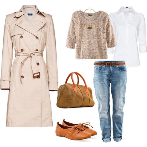looks de entretiempo con trench y vaqueros