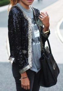 looks arreglados con vaqueros y lentejuelas